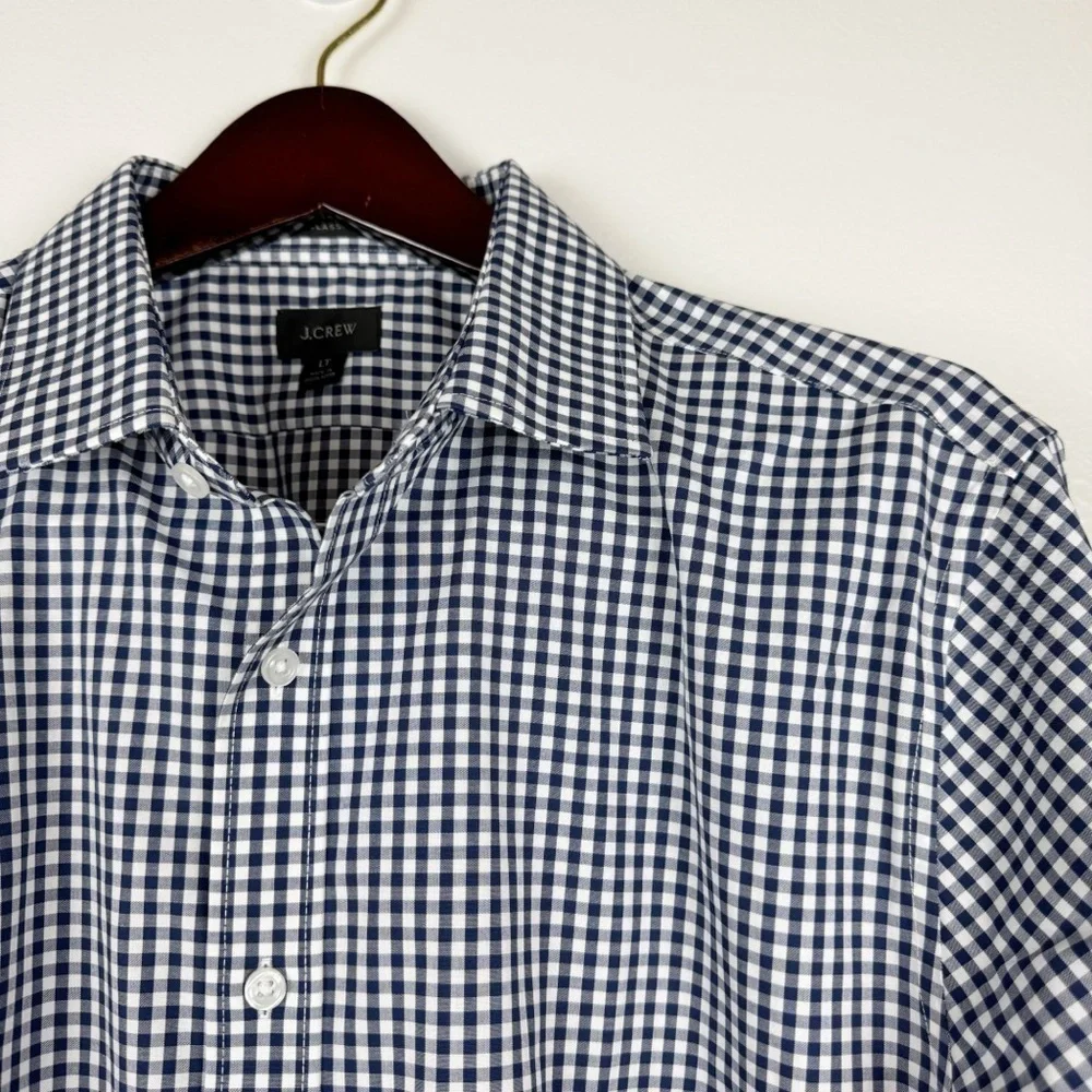 J. Crew Mens Tall Bowery Wrinkle Free Stretch Cotton Shirt Spread Collar LT NWOT